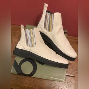 Free People Bueno Scout Women’s Cream Ankle Boots Metallic Sides